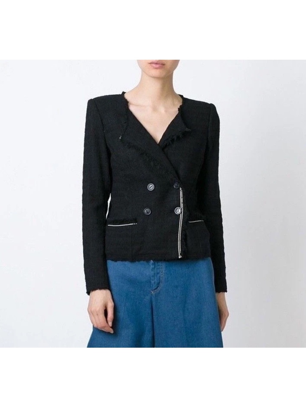 Isabel Marant Etoile Flenn Tweed Black Blazer Size 42